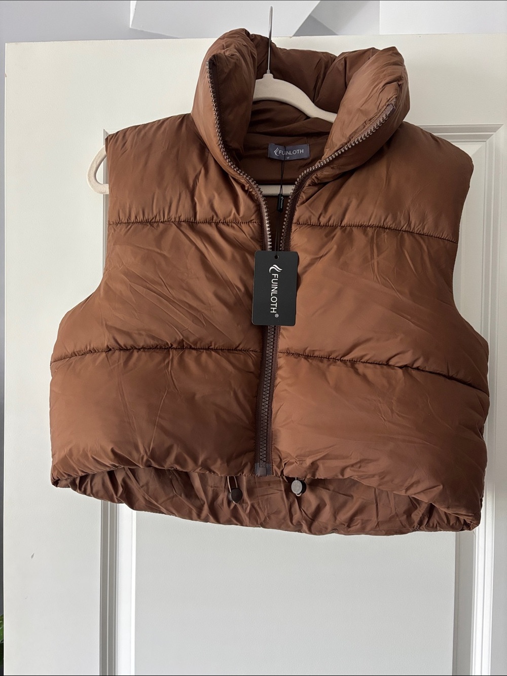 Funloth Women's Brown Puffer Vest